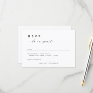 Einfache Minimalistische Seien Sie unser Gast Hoch RSVP Karte