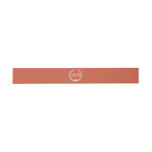 Einfache Minimalistische Siena Orange Monogramm Einladungsbanderole (Flach)