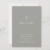 Einfache Minimalistische Silver Gray Wedding Save The Date (Vorderseite)