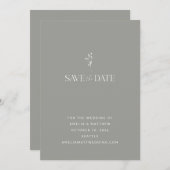 Einfache Minimalistische Silver Gray Wedding Save The Date (Vorne/Hinten)