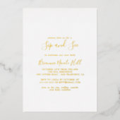 Einfache Minimalistische Sip and See Gold Folieneinladung (Vorderseite)