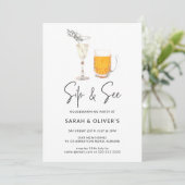 Einfache Minimalistische Sip & See Housewärmung Einladung (Stehend Vorderseite)