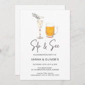 Einfache Minimalistische Sip & See Housewärmung Einladung (Vorne/Hinten)