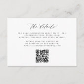 Einfache minimalistische Skript QR Code Hochzeit D Begleitkarte (Vorderseite)