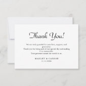 Einfache Minimalistische Skripthochzeit Dankeskarte (Vorderseite)