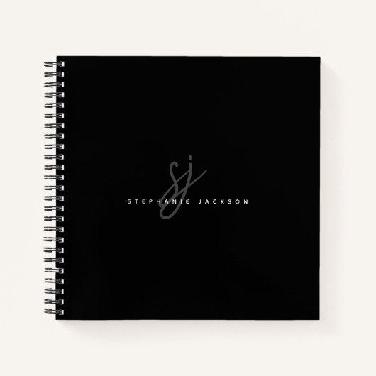 Einfache Minimalistische Skriptinitialen für Schwa Notizblock (Vorderseite)