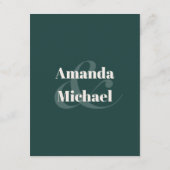 Einfache Minimalistische Smaragdgrün-Details Begleitkarte (Rückseite)