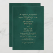 Einfache minimalistische Smaragdgrüne Hochzeit Einladung (Vorne/Hinten)