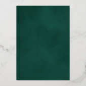 Einfache minimalistische Smaragdgrüne Hochzeit Gol Folieneinladung (Rückseite)