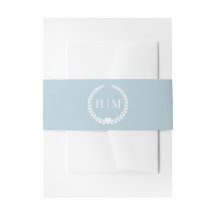 Einfache Minimalistische Soft Icy Blue Monogram We
