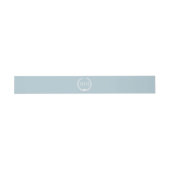 Einfache Minimalistische Soft Icy Blue Monogram We Einladungsbanderole (Flach)