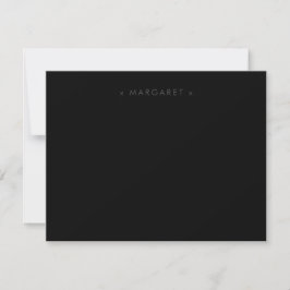 Einfache Minimalistische Solid Black Personalisier Mitteilungskarte
