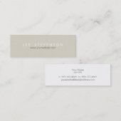 Einfache minimalistische solide Beige Textur Mini Visitenkarte (Vorne/Hinten)