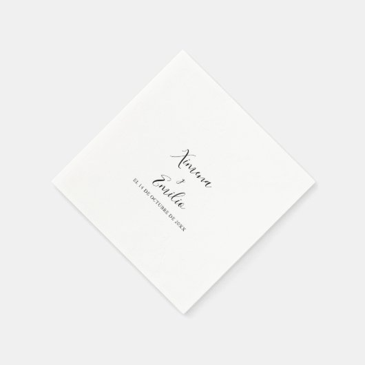 Einfache Minimalistische Spanische Hochzeit Napkin Serviette (Ecke)