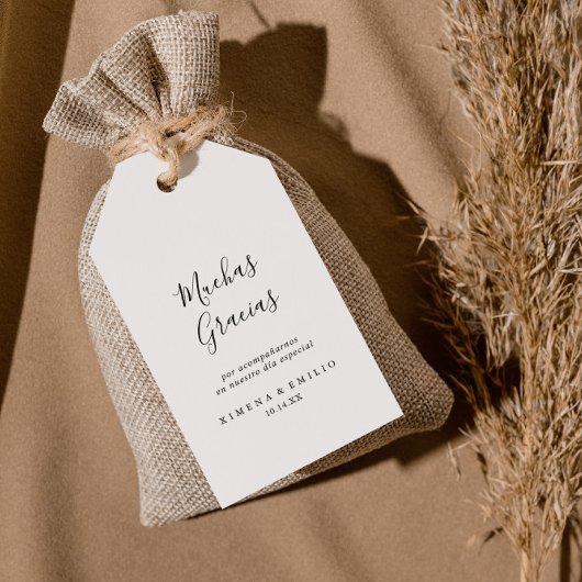 Einfache Minimalistische Spanische Hochzeit Vielen Geschenkanhänger