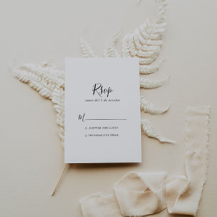 Einfache Minimalistische spanische UAWG RSVP Karte
