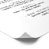 Einfache Minimalistische Speisekarte Poster (Ecke)