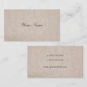 Einfache minimalistische Tan Beige Linen Visitenkarte (Vorne/Hinten)