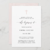 Einfache Minimalistische Taufe im Wasserfarben Einladung (Vorne/Hinten)