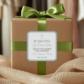 Einfache Minimalistische Taufe und erster Geburtst Quadratischer Aufkleber