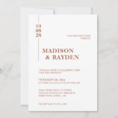 Einfache Minimalistische Terracotta Bold Script We Einladung (Vorderseite)