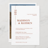 Einfache Minimalistische Terracotta Bold Script We Einladung (Vorne/Hinten)