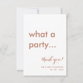 Einfache Minimalistische Terracotta-Hochzeit Dankeskarte (Vorderseite)