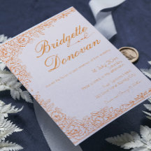 Einfache Minimalistische Terracotta Hochzeit Einla