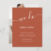 Einfache Minimalistische Terracotta Virtual We do Einladungspostkarte (Vorne/Hinten)