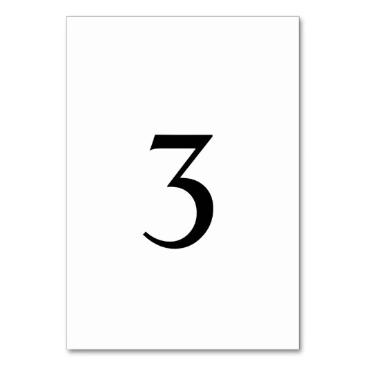 Einfache Minimalistische Tischnummer (Vorderseite)
