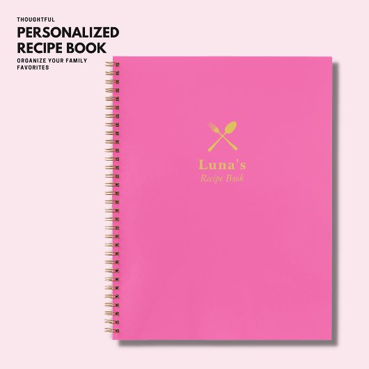 Einfache Minimalistische Trendy Hot Pink und Gold  Notizblock