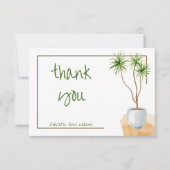 Einfache Minimalistische tropische Pflanze dank Ka Dankeskarte (Vorderseite)