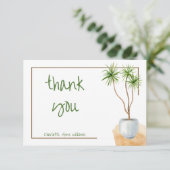 Einfache Minimalistische tropische Pflanze dank Ka Dankeskarte (Stehend Vorderseite)