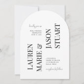 Einfache Minimalistische Typografie Black Wedding Einladung (Vorderseite)