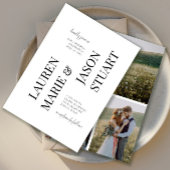 Einfache Minimalistische Typografie Black Wedding Einladung