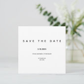 Einfache Minimalistische Typografie-Hochzeit Save The Date (Stehend Vorderseite)