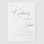 Einfache minimalistische Typografie lässige Hochze Pergament Einladungen (Vorderseite)