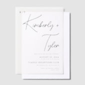 Einfache minimalistische Typografie lässige Hochze Pergament Einladungen (Versetzt)