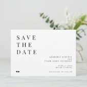 Einfache minimalistische Typografie, moderne Hochz Save The Date (Stehend Vorderseite)
