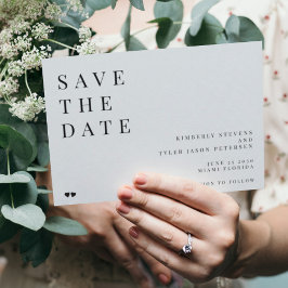 Einfache minimalistische Typografie, moderne Hochz Save The Date