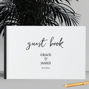 Einfache Minimalistische Typografie Personalisiert Gästebuch