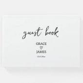 Einfache Minimalistische Typografie Personalisiert Gästebuch (Vorderseite)