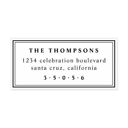 Einfache Minimalistische Typografie-Rücksendeadres Gummistempel (Prägung)