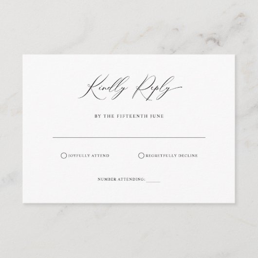 Einfache minimalistische UAWG-Antwortkarte Begleitkarte (Vorderseite)