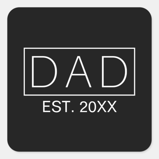 Einfache Minimalistische Vater Typografie | Aufkle Quadratischer Aufkleber (Vorderseite)
