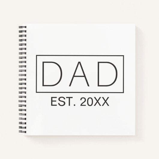 Einfache Minimalistische Vater Typografie | Notizb Notizblock (Vorderseite)