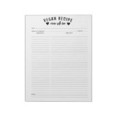 Einfache Minimalistische Vegane Rezeption Notepad Notizblock (Rotiert)