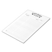 Einfache Minimalistische Vegane Rezeption Notepad Notizblock (angewinkelt)