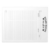 Einfache Minimalistische Vegane Rezeption Notepad Notizblock (Vorderseite)