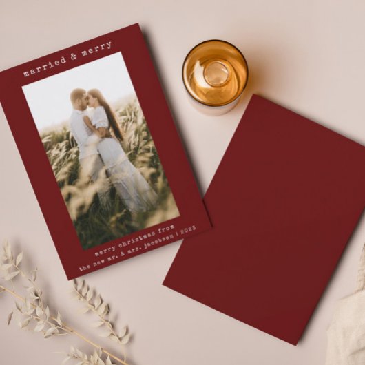 Einfache Minimalistische Verheiratete Weihnachtska Dankeskarte